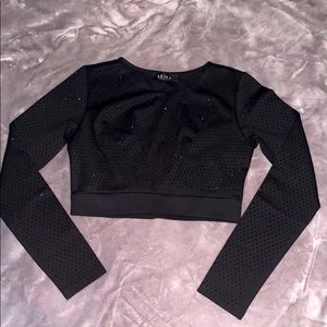 Black bedazzled crop top ❣️